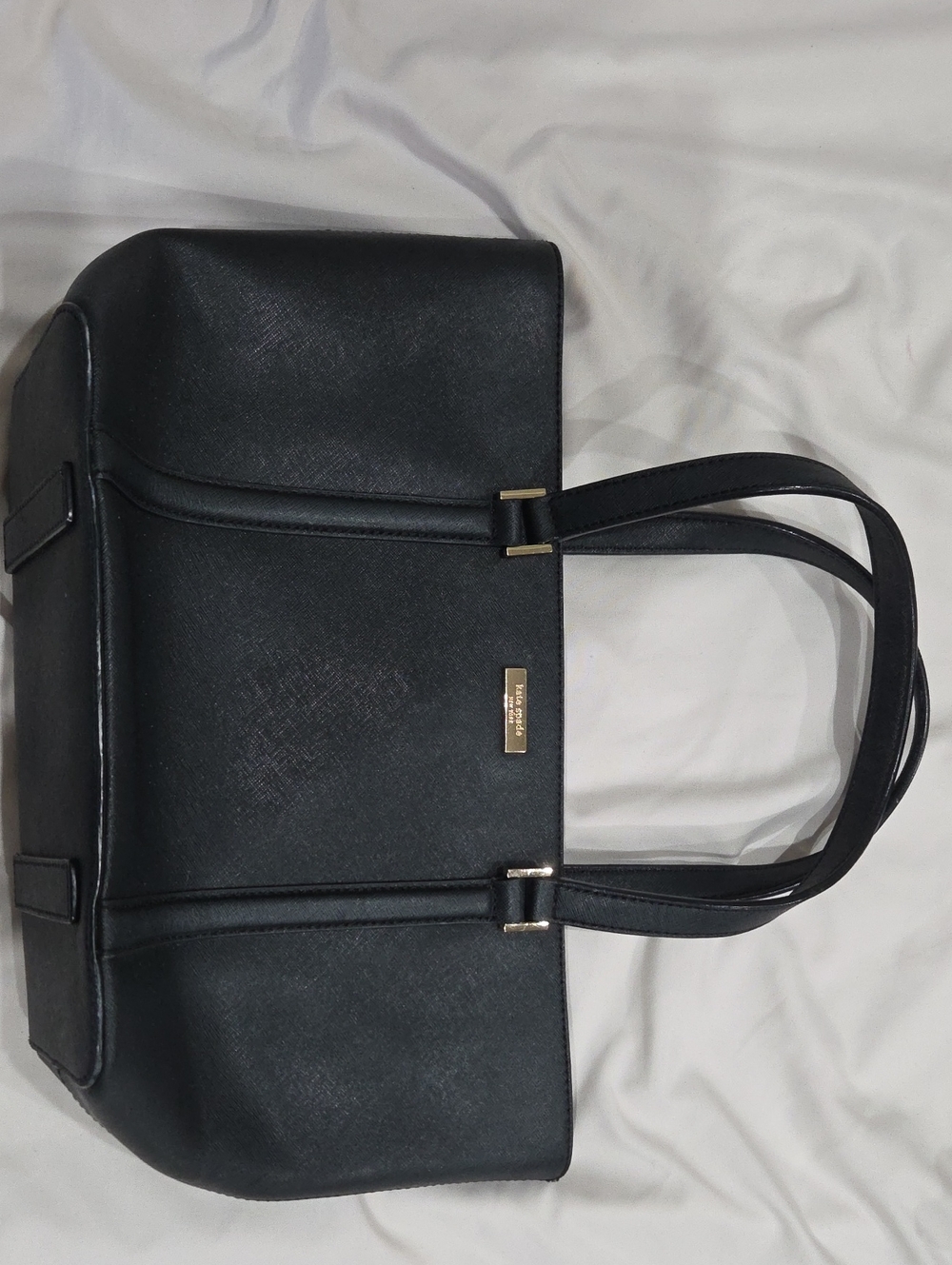 Kate Spade Black Structured Tote Bag with Double Handles